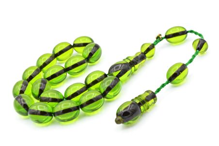 Enes Abdo İmzalı Beyzi Kesim Yeşil Sıkma Kehribar Efe Maskot Tesbih