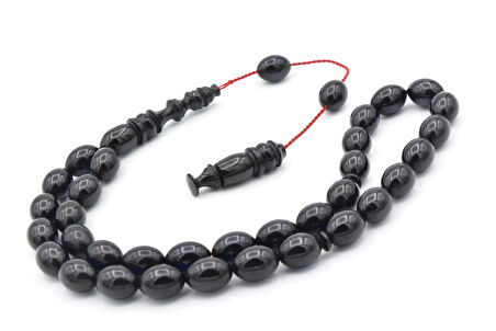 Usta İşçilikli Sistemli Beyzi Kesim Lacivert Sıkma Kehribar Tesbih