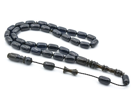 Usta İşçilikli Sistemli Kapsül Kesim Lacivert Sıkma Kehribar Tesbih