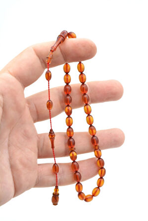 Sinan Usta Yapımı Beyzi Bilek Boy Zeytin Yeşili Sıkma Kehribar Tesbih