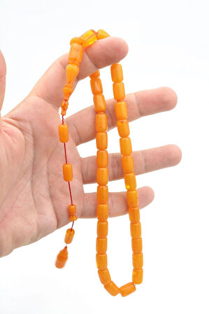 Mehmet Hızarcı Usta İşçilikli Sarı Sıkma Kehribar Tesbih