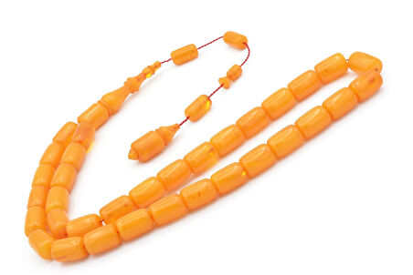 Mehmet Hızarcı Usta İşçilikli Sarı Sıkma Kehribar Tesbih