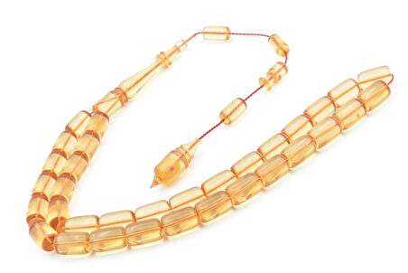 Mehmet Hızarcı Usta İşçilikli Şeffaf Sıkma Kehribar Tesbih