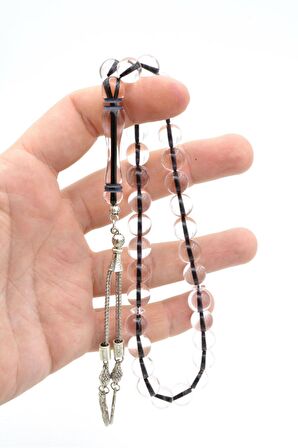 Küre Kesim Kokulu Şeffaf Toz Kehribar Tesbih 10 Mm