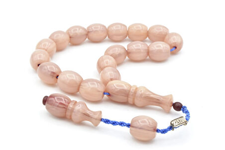 Zeyzun İmzalı Fıçı Kesim Beyaz Sıkma Kehribar Efe Maskot Tesbih