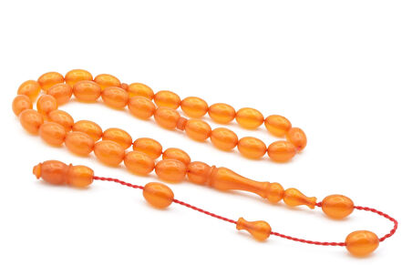 Hakkı Usta Bilek Boy Beyzi Kesim Turuncu Sıkma Kehribar Tesbih