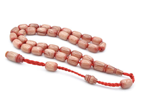 Cüneyd Hasan Yapımı Çift Çekim Kapsül Kesim Eskitme Bej Katalin Tesbih