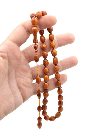 Mustafa Uysal İmzalı Beyzi Kesim Koyu Sarı Katalin Tesbih