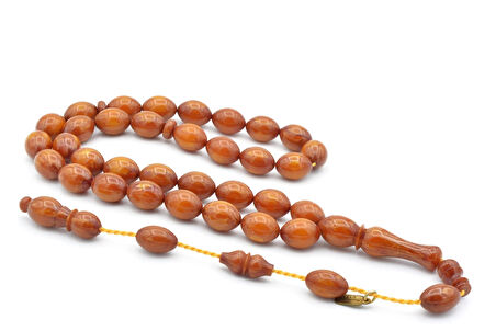 Mustafa Uysal İmzalı Beyzi Kesim Koyu Sarı Katalin Tesbih