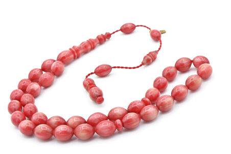 Mustafa Uysal İmzalı Beyzi Kesim Beyaz Pembe Katalin Tesbih