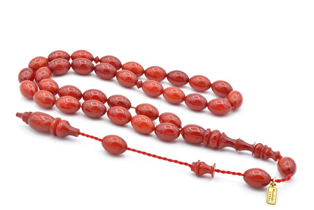 Mustafa Uysal İmzalı Beyzi Kesim Turuncu Katalin Tesbih