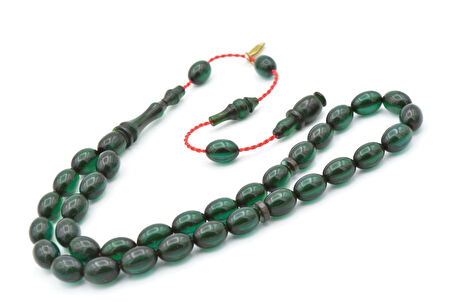 Hakkı Usta İmzalı Beyzi Kesim Bilek Boy Lacivert Sıkma Kehribar Tesbih