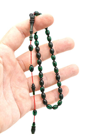 Hakkı Usta İmzalı Beyzi Kesim Bilek Boy Lacivert Sıkma Kehribar Tesbih