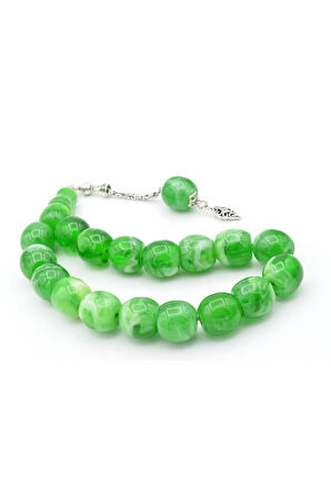 Fıçı Kesim Hareli Yeşil Sıkma Kehribar Efe Maskot Tesbih