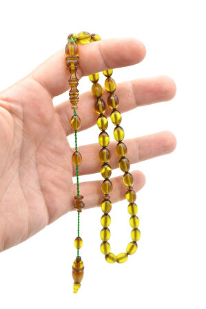 Ebu Zeyn Usta Yapımı Günlük Boy Arpa Kesim Yeşil Katalin Tesbih