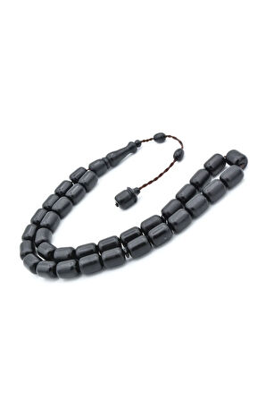 Sistemli Fıçı Kesim İri Boy Siyah Fiber Tesbih