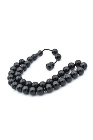 Sistemli Küre Kesim İri Boy Siyah Fiber Tesbih