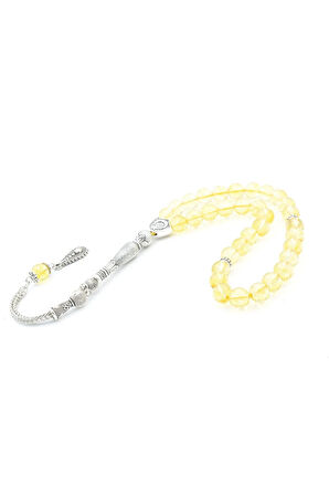 Hakiki Doğal Sitrin Taşı Tesbih 8 Mm