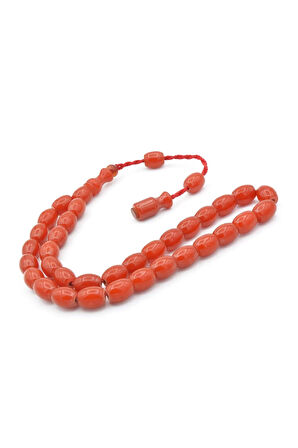 Şükrü Baba Yapımı Beyzi Model Turuncu Sıkma Kehribar Tesbih