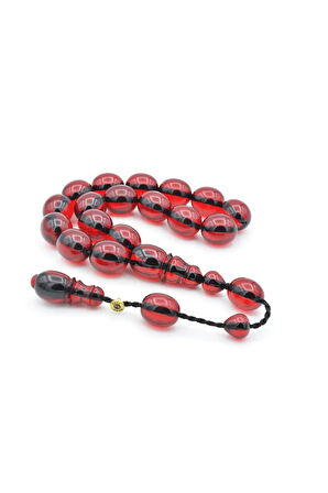 Enes Abdo İmzalı Beyzi Kesim Kırmızı Sıkma Kehribar Efe Maskot Tesbih