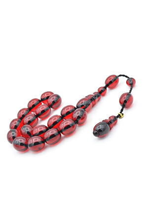 Enes Abdo İmzalı Beyzi Kesim Kırmızı Sıkma Kehribar Efe Maskot Tesbih