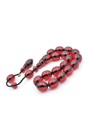 Enes Abdo İmzalı Beyzi Kesim Kırmızı Sıkma Kehribar Efe Maskot Tesbih