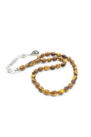 Beyzi Kesim Günlük Boy Sarı Kahverengi Beyrut Kehribar Tesbih