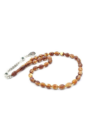 Beyzi Kesim Günlük Boy Kahverengi Beyaz Beyrut Kehribar Tesbih