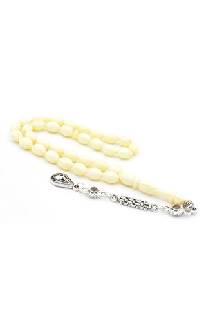 Beyzi Kesim Günlük Boy Hareli Beyaz Beyrut Kehribar Tesbih