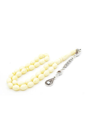 Beyzi Kesim Günlük Boy Hareli Beyaz Beyrut Kehribar Tesbih