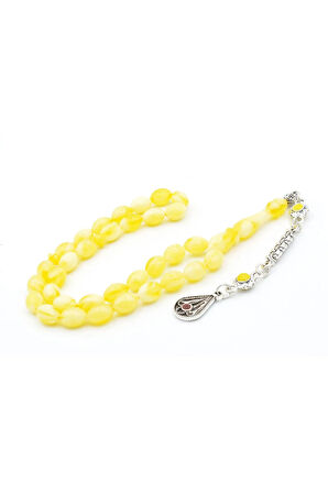 Beyzi Kesim Günlük Boy Sarı Beyaz Beyrut Kehribar Tesbih