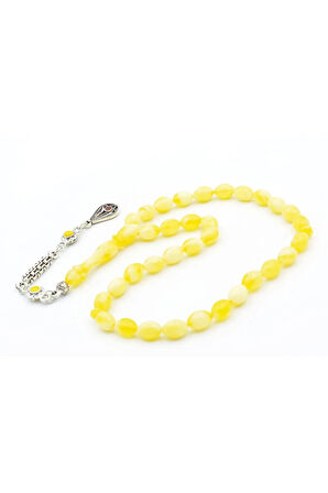 Beyzi Kesim Günlük Boy Sarı Beyaz Beyrut Kehribar Tesbih