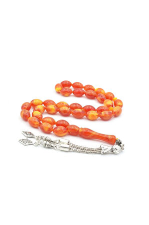 Beyzi Kesim İri Boy Sarı Kırmızı Beyrut Kehribar Tesbih