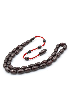 Ahmet Emin Yapımı Osmanlı Model İri Boy Vişne Sıkma Kehribar Tesbih