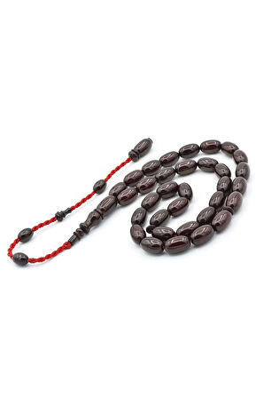 Ahmet Emin Yapımı Osmanlı Model İri Boy Vişne Sıkma Kehribar Tesbih