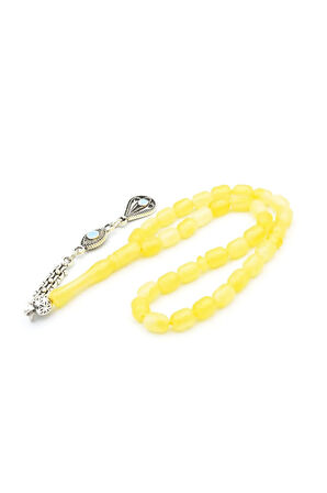 Kapsül Kesim Bilek Boy Hareli Sarı Beyrut Kehribar Tesbih