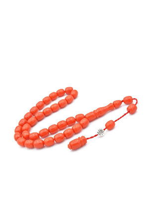 Şükrü Baba İmzalı Kapsül Bilek Boy Turuncu Katalin Tesbih