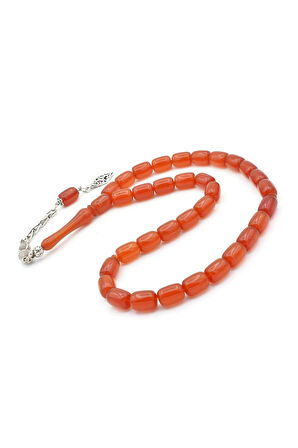 Gümüş Kaplama Kamçılı Kapsül Kesim Yemen Zar Kehribar Tesbih