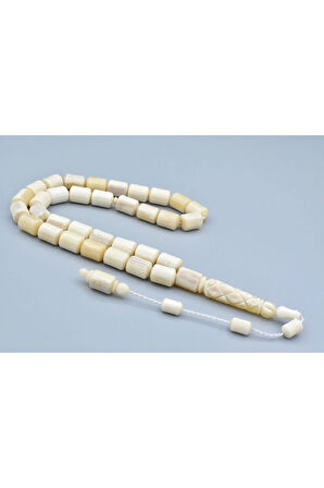 Usta İşi İmamesi Oymalı Kapsül Kesim İri Boy Balina Kemiği Tesbih