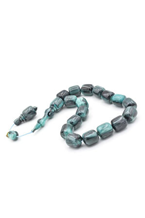 Vefa Usta İmzalı Kapsül Kesim Gri Mavi Sıkma Kehribar Efe Maskot Tesbih