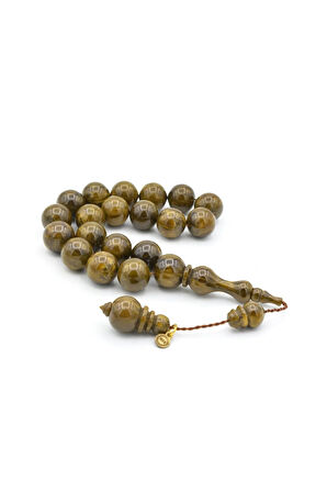 Vefa Usta İmzalı Küre Kesim Yeşil Sıkma Kehribar Efe Maskot Tesbih