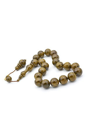 Vefa Usta İmzalı Küre Kesim Yeşil Sıkma Kehribar Efe Maskot Tesbih