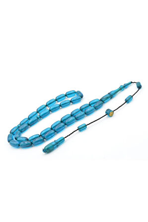 Hakan Turan İmzalı Kapsül Kesim Mavi Ateş Kehribar Tesbih