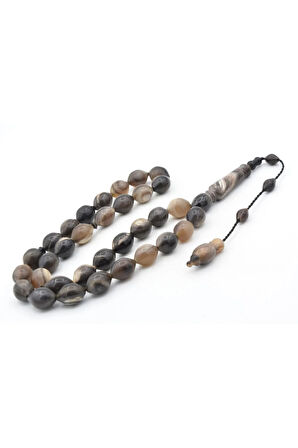 Sistemli İri Boy Beyzi Kesim Bufalo Boynuzu Tesbih 011