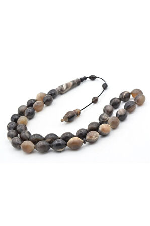 Sistemli İri Boy Beyzi Kesim Bufalo Boynuzu Tesbih 011