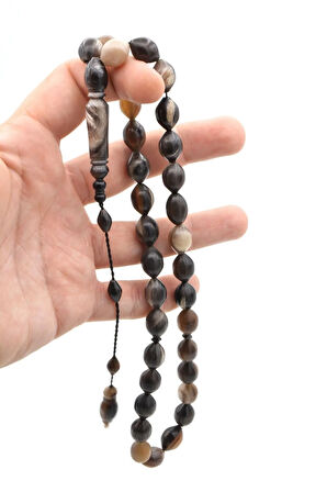 Sistemli İri Boy Beyzi Kesim Bufalo Boynuzu Tesbih 011