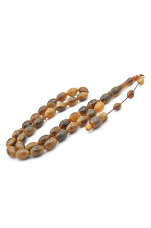 Usta İşi Sistemli İri Boy Arpa Kesim Ceylan Boynuzu Tesbih 012