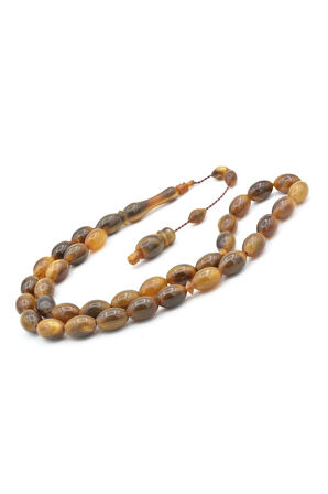 Usta İşi Sistemli İri Boy Arpa Kesim Ceylan Boynuzu Tesbih 012