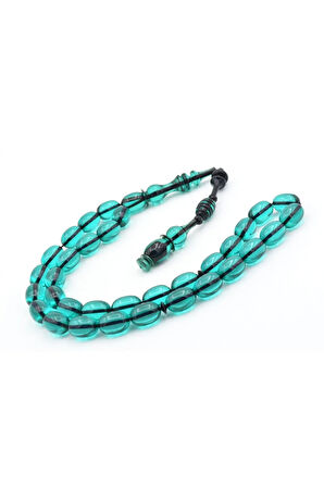 Usta İşi Şenalp Model Kapsül Kesim Mavi Sıkma Kehribar Tesbih