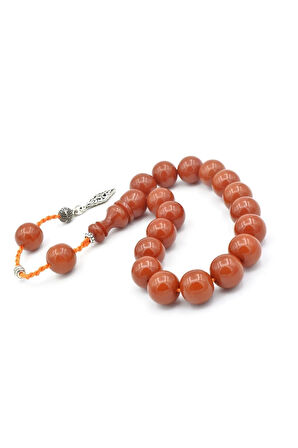 Özel Sistemli Küre Kesim Turuncu Sıkma Kehribar Efe Maskot Tesbih